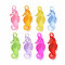 Transparent Acrylic Pendants, Sea Horse, Mixed Color, 32x12.5x6.5mm, Hole: 2.5mm, about 620pcs/500g