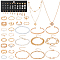 Alloy Rings & Necklaces &  Bracelets & Bangles & Earrings Set, Golden, 520mm