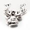 Tibetan Style Alloy Pendants, Christmas Reindeer/Stag, Cadmium Free & Nickel Free & Lead Free, Antique Silver, 25x22x3mm, Hole: 2mm, about 360pcs/1000g