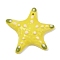 Handmade Porcelain Big Pendants, Starfish, Yellow, 51x52.50x11mm,Hole:1.80mm