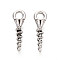 Tibetan Style Alloy Pendants, Screw Shape Charms, Antique Silver, 16x5x3.5mm, Hole: 2.2mm