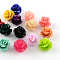 Dyed Flower Synthetical Coral Beads, Mixed Color, 10x8mm, Hole: 1mm