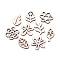 Laser Cut Wood Shapes, Unfinished Wooden Embellishments, Poplar Wood Cabochons, Leaf & Flower, Blanched Almond, 27.5~31.5x17.5~31.5x2.5mm, about 100pcs/bag