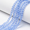 Glass Beads Strands, Faceted, Rondelle, Light Sky Blue, 3.5~3.8x3mm, Hole: 0.4mm, about 105~110pcs/strand, 29~31cm