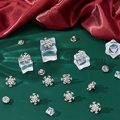 10 шт. снежинка сплав горный хрусталь булавка для лацкана задняя часть&nbsp;JEWB-FH0002-52