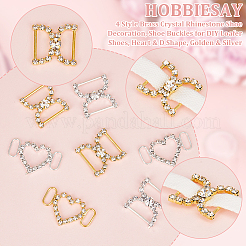 8 шт. 4 стиля латунных кристаллов страз для украшения обуви&nbsp;FIND-HY0003-22