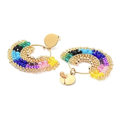 Серьги из нержавеющей стали 304 с вакуумным покрытием PVD&nbsp;STAS-D058-04G