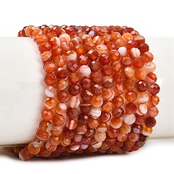 Нити бусин из натурального красного полосатого агата&nbsp;G-B175-D22-4mm