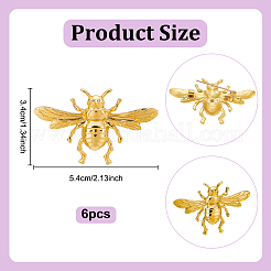 6 шт. броши из сплава пчел для одежды рюкзака&nbsp;JEWB-PH0001-48