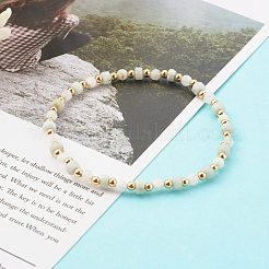 Комплекты эластичных браслетов из натурального радужного лунного камня и ляпис-лазури&nbsp;BJEW-JB06255-03