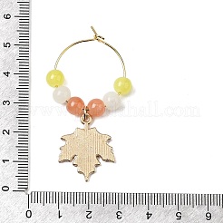 Осенняя тема из сплава с эмалью и подвесками из стеклянных бокалов&nbsp;AJEW-SC0002-12