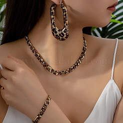 Модные браслеты-цепочки из сплава с леопардовым принтом&nbsp;FS-WG89FAF-01