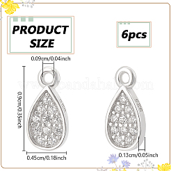 6шт. подвеска из стерлингового серебра 925 пробы с родиевым покрытием&nbsp;STER-PH0003-36