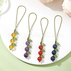4 шт. подвесных украшений из смешанного камня для мобильных аксессуаров&nbsp;HJEW-TA00421