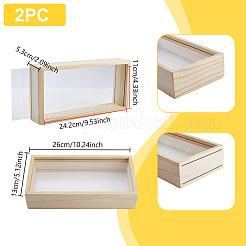 Прямоугольные двухсторонние прозрачные акриловые витрины с деревянными витринами&nbsp;ODIS-WH0038-237B