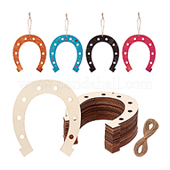 24 шт. незаконченных деревянных подвесок-подков для художественной росписи&nbsp;DIY-PH0034-16