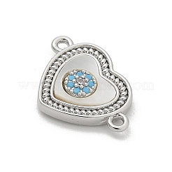 Шармы-соединители из латуни с микропаве из прозрачного кубического циркония&nbsp;KK-M303-04P-11