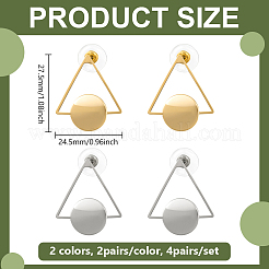 4 пара двухцветных железных сережек-гвоздиков&nbsp;EJEW-HY0001-13