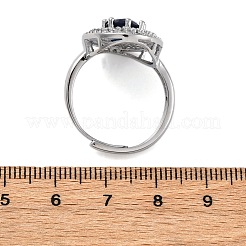 Регулируемые кольца из латуни с микропаве и цирконием для женщин&nbsp;LS-RJEW-C118-08P