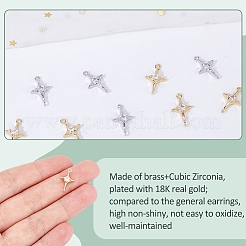 8 шт. 2 цвета латунные подвески с микропаве и кубическим цирконием KK-FH0007-90