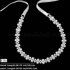 АБС-пластиковый жемчужный свадебный пояс для свадебного платья&nbsp;AJEW-WH20077-017