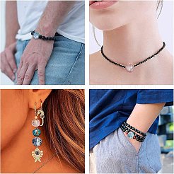 300шт прозрачные расписные стеклянные бусины для выпечки&nbsp;GLAA-CJ0002-46