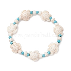 Браслеты из синтетической бирюзы и натуральных пресноводных ракушек для женщин&nbsp;BJEW-JB12017-03