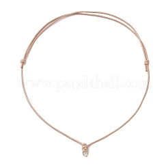 Регулируемое корейское изготовление ожерелья из вощеного полиэстера&nbsp;AJEW-JB01310-01