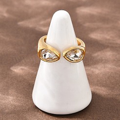 Нержавеющая сталь 304 со стеклянной манжетой и открытыми кольцами&nbsp;RJEW-Z125-03G-01