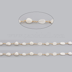 Цепочки из бисера ручной работы из натурального радужного лунного камня&nbsp;CHC-L045-014