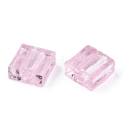 Бусины ручной работы бусины серебряной фольгой&nbsp;FOIL-S006-12x12mm-02