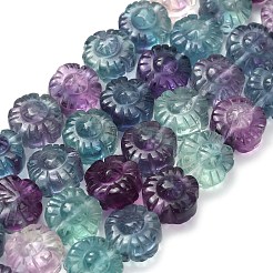 Нити резных бусин из натурального флюорита&nbsp;G-L634-J04-F02