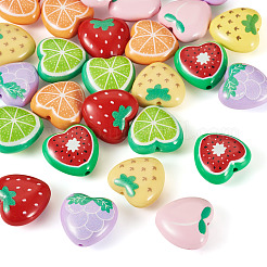 28шт 7 стиля непрозрачные акриловые бусины&nbsp;MACR-TA0002-41