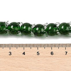 Нити золотых песочных бусин лэмпворк&nbsp;LAMP-P069-02A-09