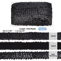 10м пластиковые эластичные бусины с пайетками&nbsp;OCOR-PH0003-84B