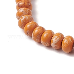 Синтетические бусины из императорской яшмы и бирюзовые крестообразные браслеты для женщин и мужчин&nbsp;BJEW-JB11382