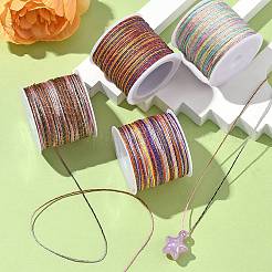 4 рулон 4-цветного сегментно окрашенного круглого нейлонового шнура с китайским узлом&nbsp;WCOR-SC0001-02B