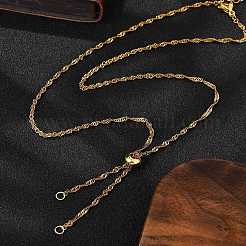 2 шт. 2 цвета 304 нержавеющая сталь сингапурская цепочка для изготовления ожерелья&nbsp;AJEW-JB01333