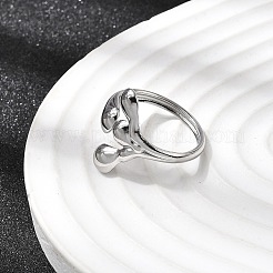 5 шт. открытые манжеты из нержавеющей стали 304 для женщин&nbsp;RJEW-K313-03P