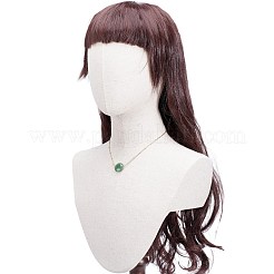 Плоское круглое колье с подвеской из натурального смешанного камня для девочек и женщин&nbsp;NJEW-JN03749