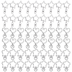 60 шт. 3 стиля поворотных карабинов из цинкового сплава&nbsp;IFIN-BBC0001-09