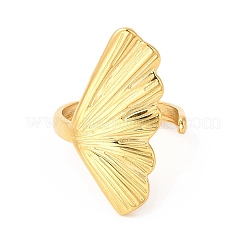 Ионное покрытие (ip) 304 нержавеющая сталь форма раковины открытое манжетное кольцо для женщин&nbsp;RJEW-E063-12G