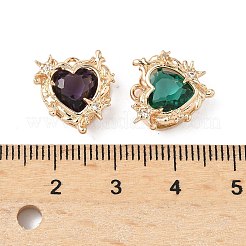 Подвески из латуни и стекла с микропаве из кубических цирконий&nbsp;KK-S532-04KCG