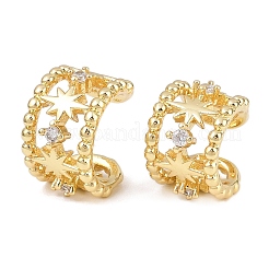 Латунные кольца из манжеты с прозрачным цирконием&nbsp;LS-EJEW-C159-01G