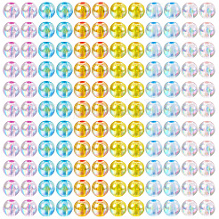 300шт 6 цвета прозрачные акриловые бусины&nbsp;MACR-TA0002-47