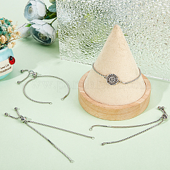 20 шт. регулируемые 304 нержавеющая сталь цепочка слайдер браслеты изготовление&nbsp;STAS-BBC0008-75