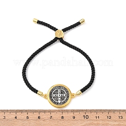 Браслеты-слайдеры из сплава с нейлоновой веревкой&nbsp;LS-BJEW-Z156-02G-02