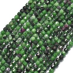 Натуральный рубин в цоизита бусин пряди G-A260-A49-01