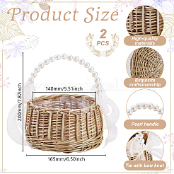 Пластиковые цветочные корзины с ручкой&nbsp;DIY-WH0899-431A