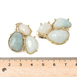 Соединители звеньев амазонита естественного цветка&nbsp;G-E526-28P